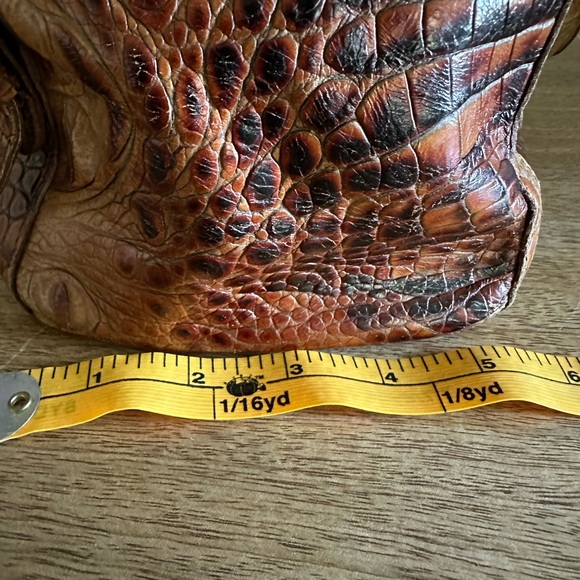 Brahim brown Melbourne signature croc-embossed leather satchel. Genuine leather. - Picture 8 of 11